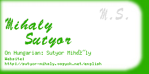 mihaly sutyor business card